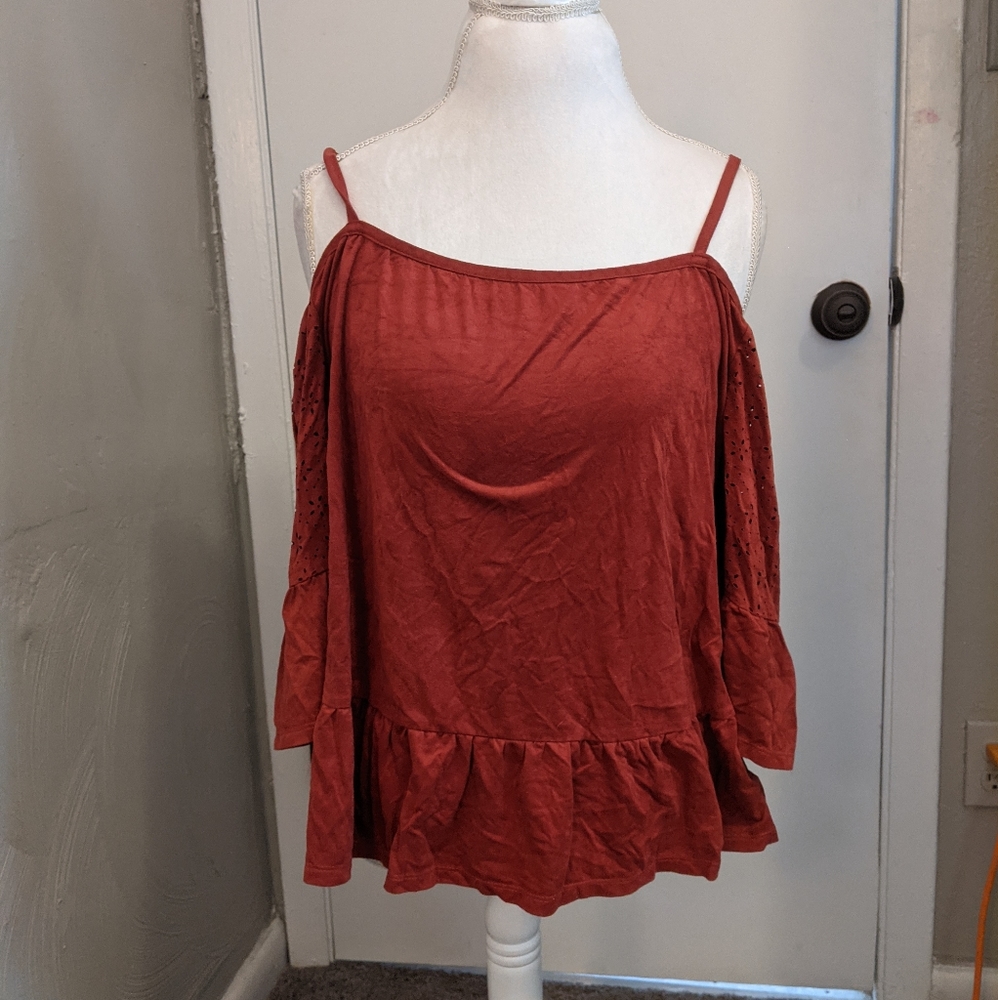 Burnt Orange Suede Blouse